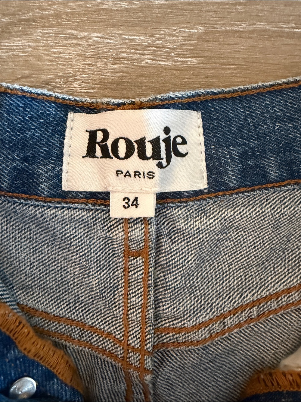 New Rouje Paris High Waisted Denim Shorts Adam size 2 FR34 - Picture 8 of 15
